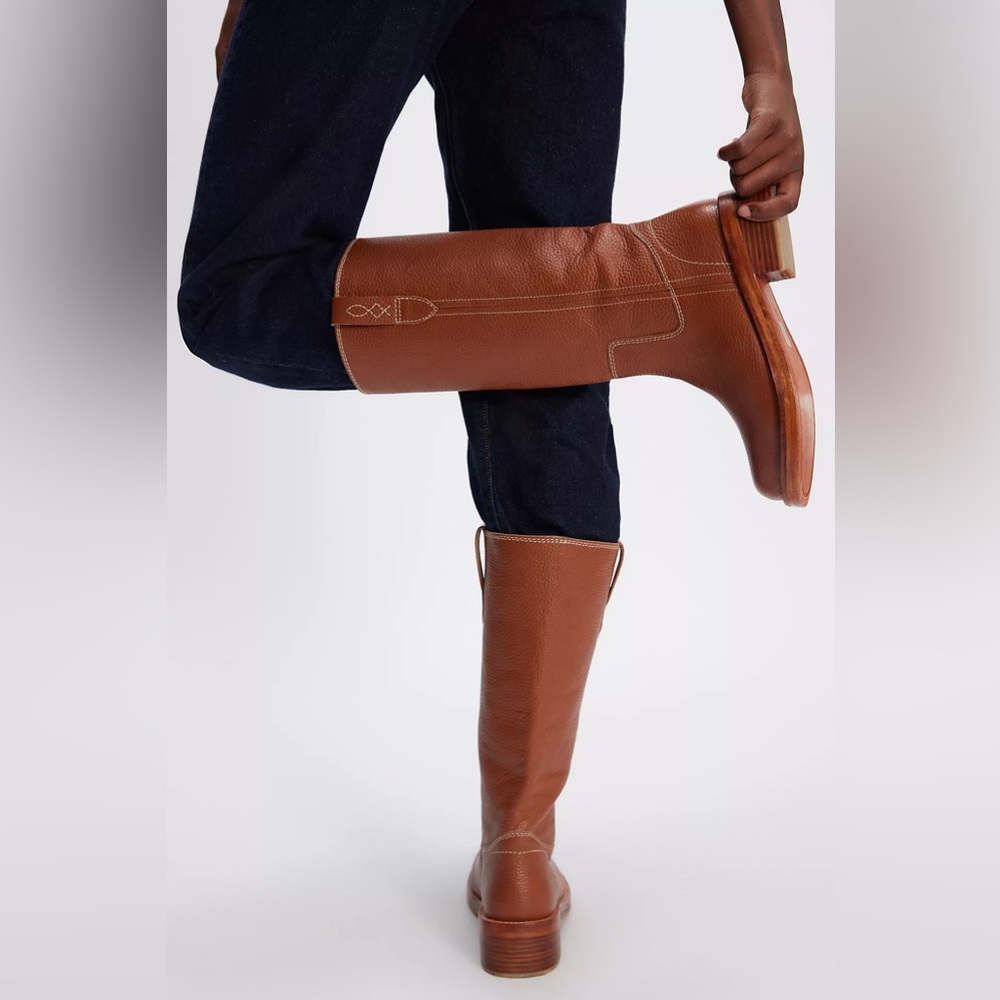 New Free People Blaze Pull On Campus Leather Boots Western Riding - Picture 3 of 11